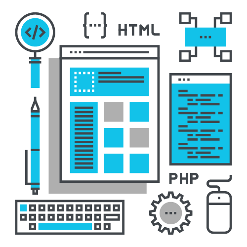 hakkd services blue icon Web development